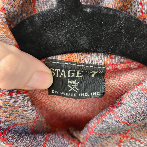 Vintage 1970's Funky Diamond Print Shirt by Stage 7 - Picture 4 of 15